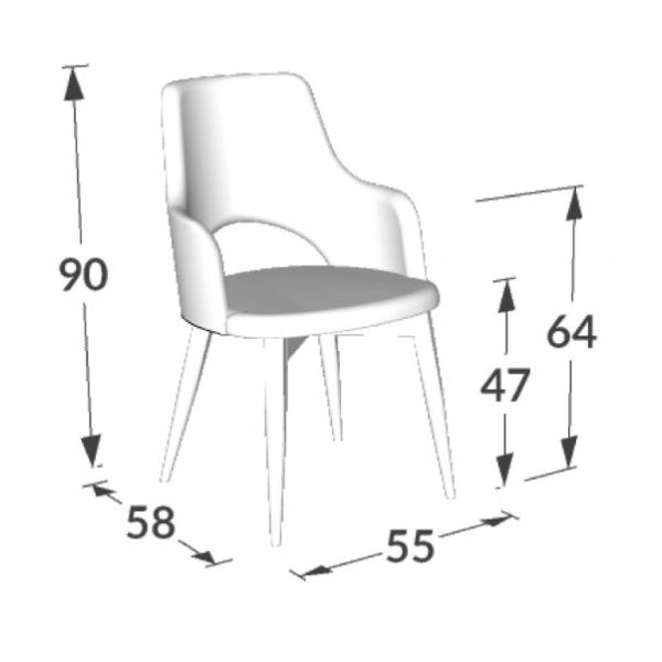 Cadeira Mel J Marcon - Ref. JM155 - 91x53x55cm