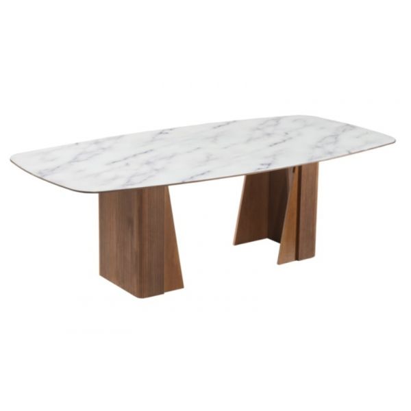 Mesa de Jantar Costine c/Tampo Marmorizado Armil - Ref. 148001 - 2,40x1,20x75cm