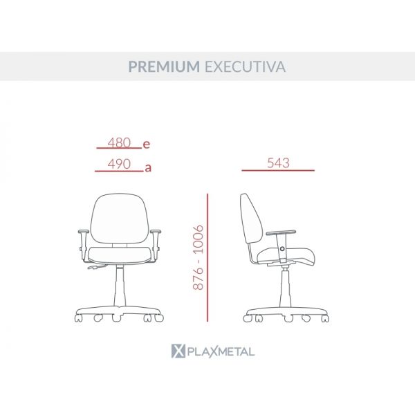 Cadeira Premium Executiva Lâmina Mobiloja Ref.33084