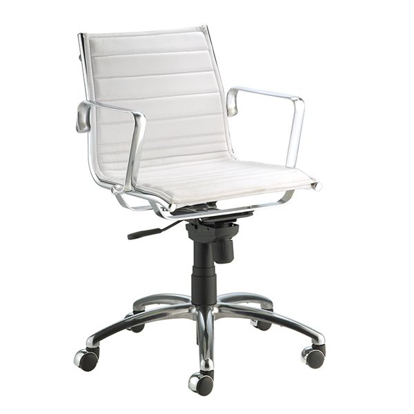 Cadeira Diretor Baixa Branco Bell Design Ref. 2013 - 60x90x60cm