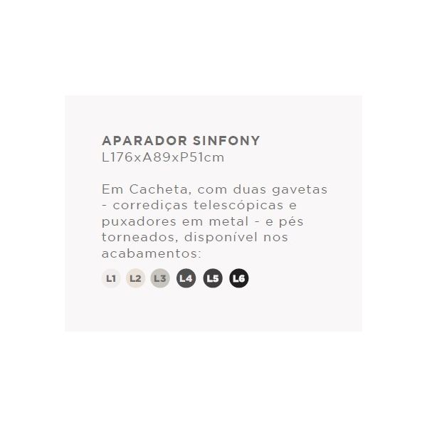 Aparador Sinfony Armil - Ref. 157000 - 1,76x0,89x0,51