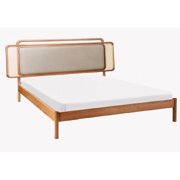 Cama Armil Paglia King Couro e Tela - Ref. 160003 - 2,05x1,29x2,07