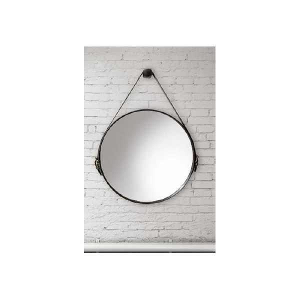 Espelho Element Aro Metal Epoxi Preto Arcidealle - Ref. ES0101 - 50cm