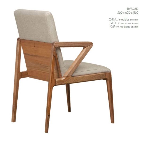 Cadeira Timber com Braço De Lavie - Ref. TREB2312 - 560x630x 865