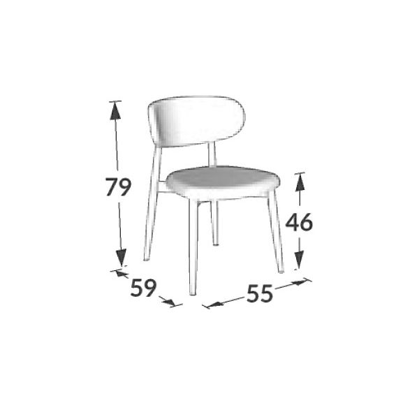 Cadeira Farah JMarcon - Ref. JM167 - 0,55x0,79x0,59