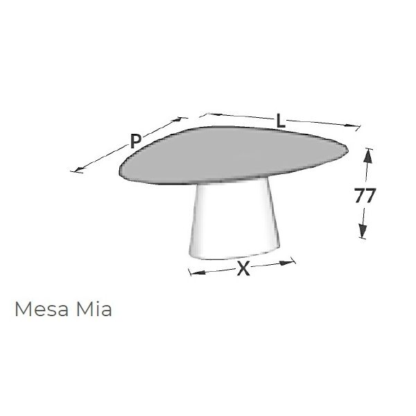Mesa de Jantar Mia Jmarcon - Ref. M370 - 1,35x0,77x1,35