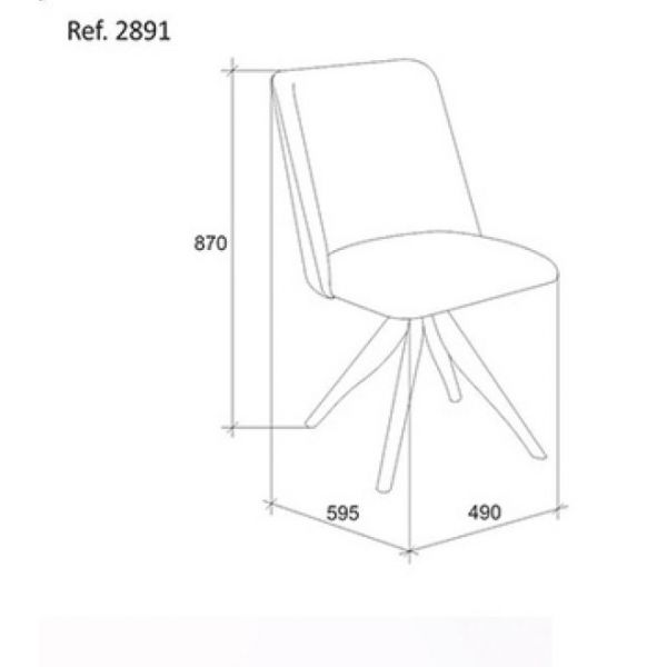 Cadeira Agnes giratória Mobiloja - Ref. CA.2891 - 870x490x595