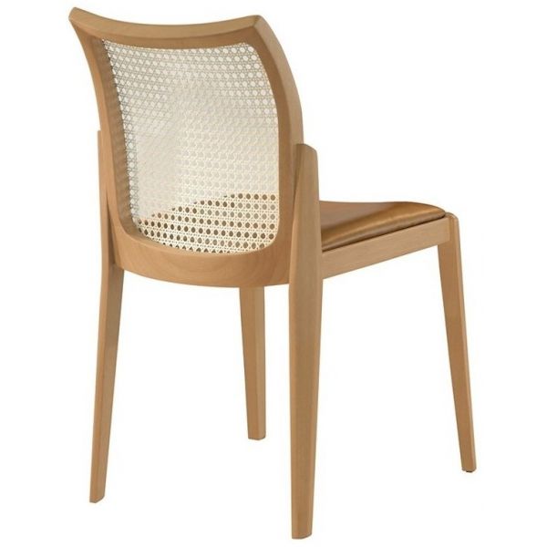 Cadeira SIER Karen Ref:174837 Encosto Tela Sextavada e Assento Estofado s/Braço 49x55x86cm