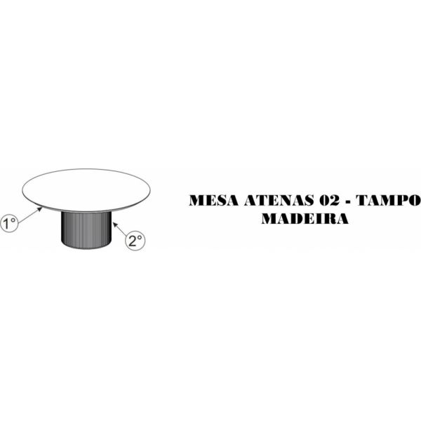 Mesa Atenas 02 SIER Tampo Madeira (Medidas na descrição)