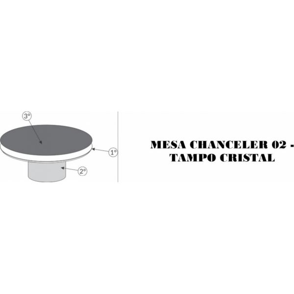 Mesa Chanceler 02 SIER Tampo Cristal (Medidas na descrição)