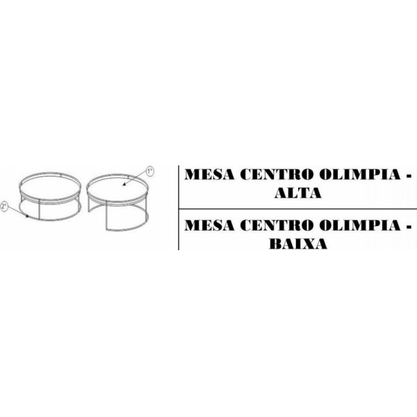 Mesa Centro Olimpia SIER Baixa (Medidas na descrição)
