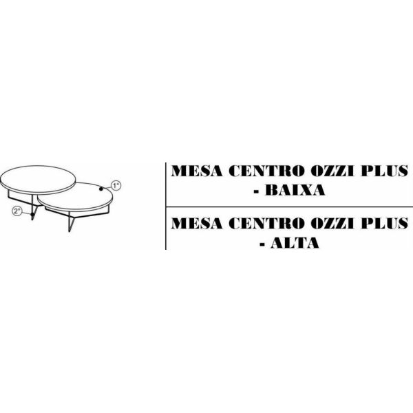 Mesa Centro Ozzi Plus SIER Baixa (Medidas na descrição)