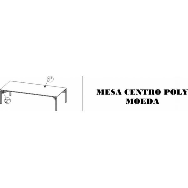 Mesa Centro Poly Moeda SIER (Medidas na descrição)