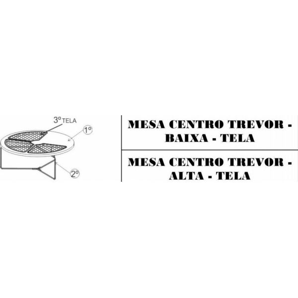 Mesa Centro Trevor SIER Alta Tela (Medidas na descrição)