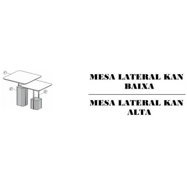 Mesa Lateral Kan SIER Baixa Ref:72106 0,50x0,50x0,50m (Detalhes na Descrição)