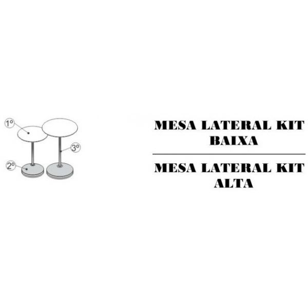 Mesa Lateral Kit SIER Alta Ref:71895 0,40x0,40x0,61m (Detalhes na Descrição)