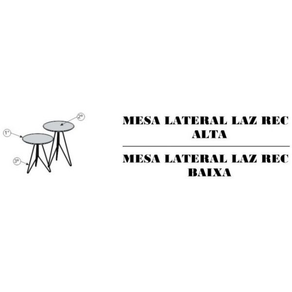 Mesa Lateral Laz Rec SIER Baixa Ref:172385 0,50x0,50x0,49m (Detalhes na Descrição)