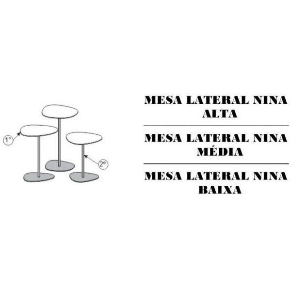 Mesa Lateral Nina SIER Baixa Ref:172283 0,32x0,32x0,36m (Detalhes na Descrição)