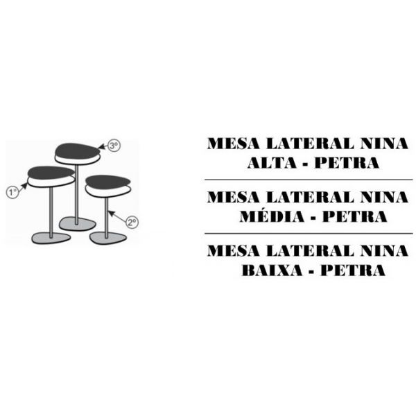 Mesa Lateral Nina SIER Alta Petra Ref:181483 0,32x0,32x0,50m (Detalhes na Descrição)