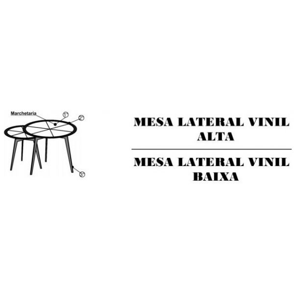 Mesa Lateral Vinil SIER Alta Ref:126059 0,80x0,80x0,65m (Detalhes na Descrição)