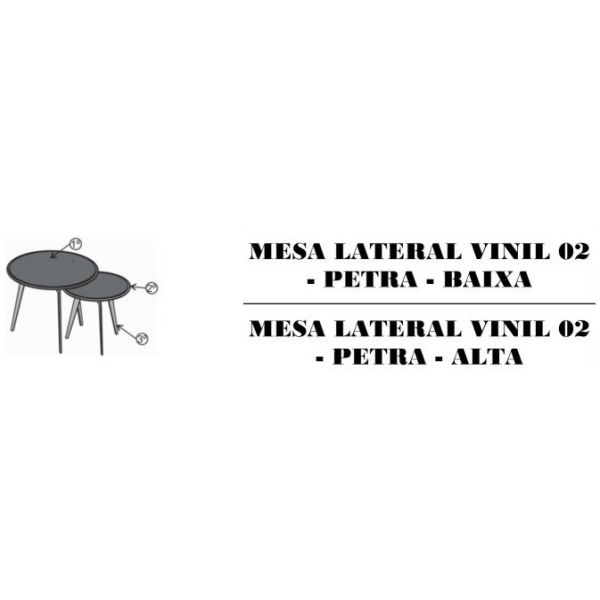 Mesa Lateral Vinil 02 SIER Petra Alta Ref:182256 0,80x0,80x0,66m (Detalhes na Descrição)