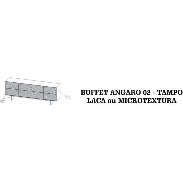 Buffet Angaro 02 SIER Tampo Laca ou Microtextura (Detalhes na Descrição)
