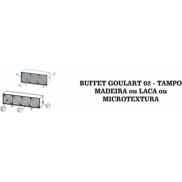 Buffet Goulart 02 SIER Tampo Madeira, Laca ou Microtextura (Detalhes na Descrição)