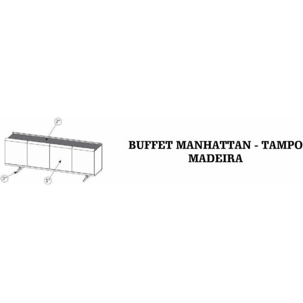 Buffet Manhattan SIER Tampo Madeira (Detalhes na Descrição)