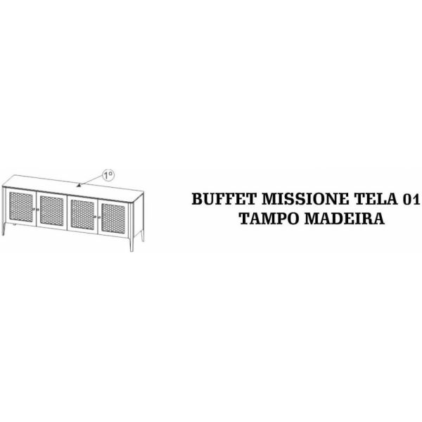 Buffet Missione Tela 01 SIER Tampo Madeira (Detalhes na Descrição)