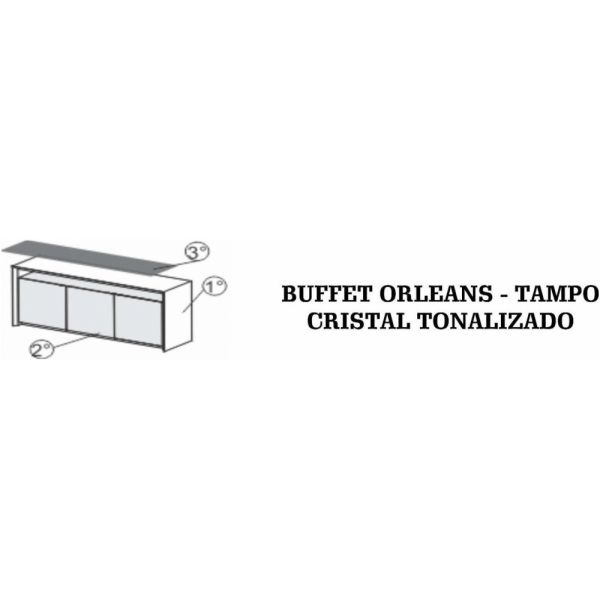Buffet Orleans SIER Tampo Cristal Tonalizado (Detalhes na Descrição)