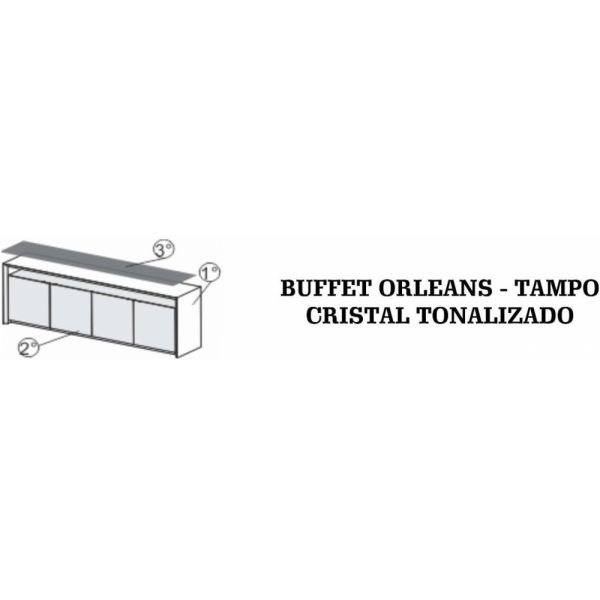 Buffet Orleans SIER Tampo Cristal Tonalizado (Detalhes na Descrição)