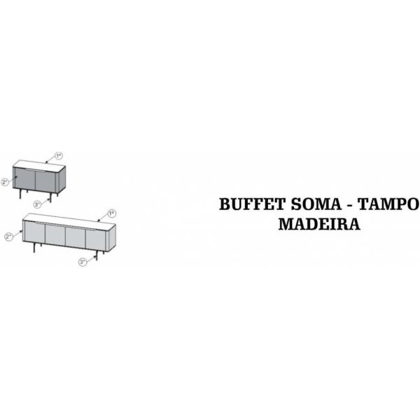 Buffet Soma SIER Tampo Madeira (Detalhes na Descrição)