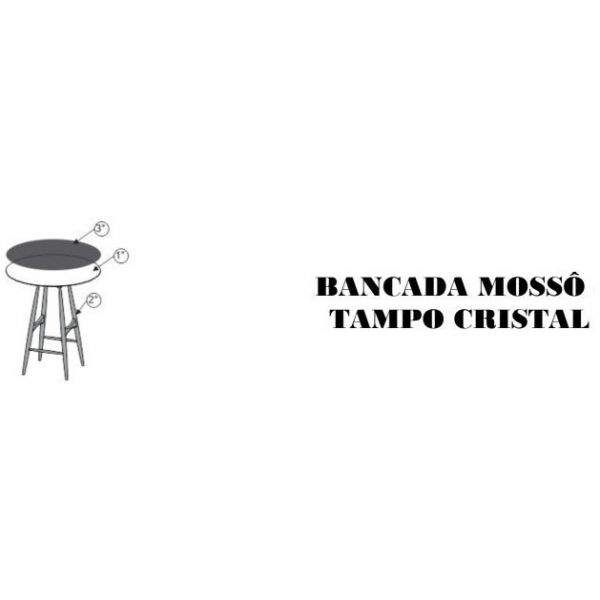 Bancada Mossô SIER Tampo Cristal Ref:172530 0,90x0,90x1,01m (Detalhes na Descrição)