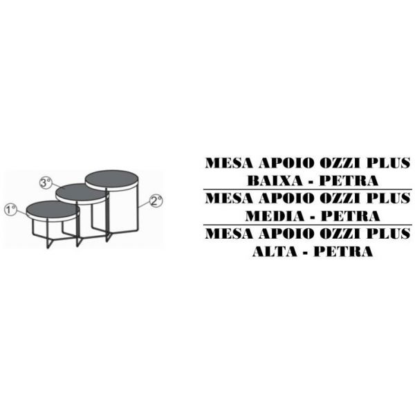 Mesa Apoio Ozzi Plus SIER Media Petra Ref:175543 0,50x0,50x0,46m (Detalhes na Descrição)
