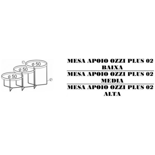 Mesa Apoio Ozzi Plus 02 SIER Media Ref:72172 0,50x0,50x0,46m (Detalhes na Descrição)
