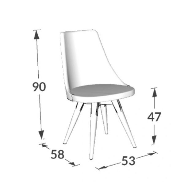 Cadeira Ella Giratória  - Ref. JM110 - 91x53x55