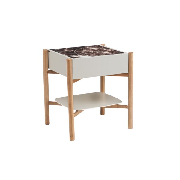 Mesa de Cabeceira Fama Vidro Laqueado - Armil - Ref. 100207 - Tamanho 60x48x65cm